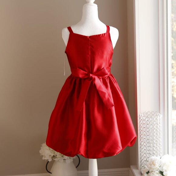 Red Formal Party Dress Embellished Waistline Homecoming Recital NWT Size 16 - Picture 5 of 7